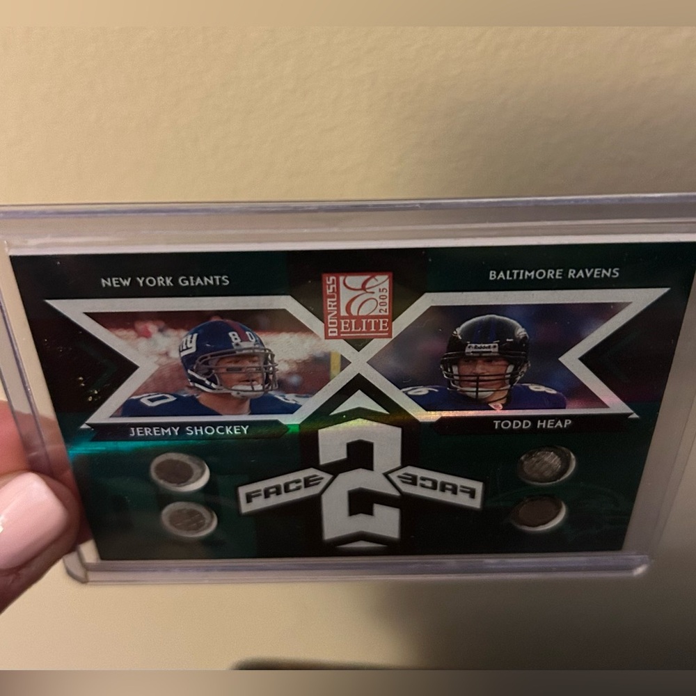 Jeremy Shockey Todd Heap 2005 Donruss Elite Face 2 Face Dual
Helmet Card - Picture 3 of 6